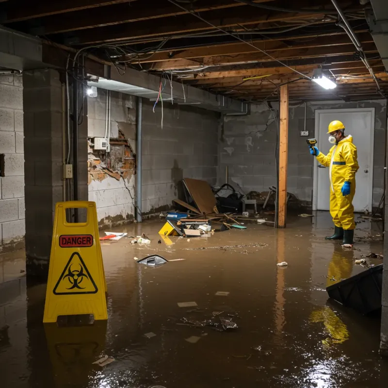 Flooded Basement Electrical Hazard in Monteagle, TN Property