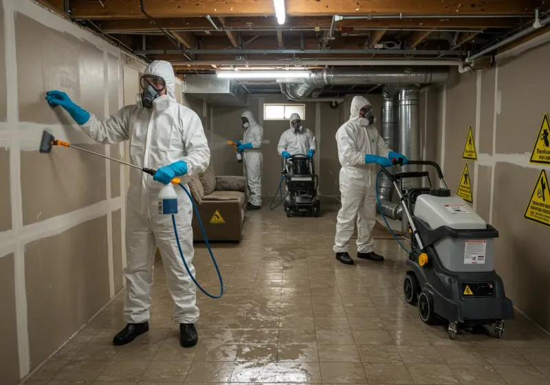 Basement Moisture Removal and Structural Drying process in Monteagle, TN